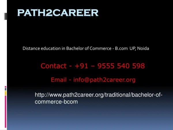 Distance education in Bachelor of Commerce - B.com UP, Noida @8527271018