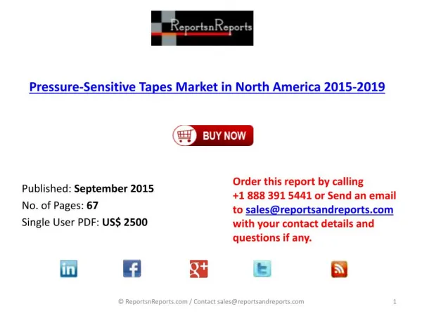 North American Pressure – Sensitive Tapes Market Research Report 2015 – 2019