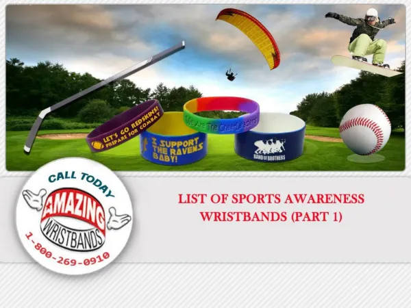 Sports Awareness Wristbands Part 1