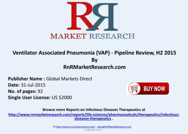 Ventilator Associated Pneumonia VAP Pipeline Therapeutics Development Review H2 2015