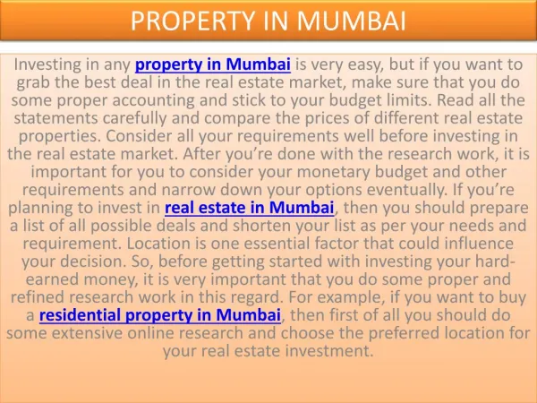 property in Mumbai