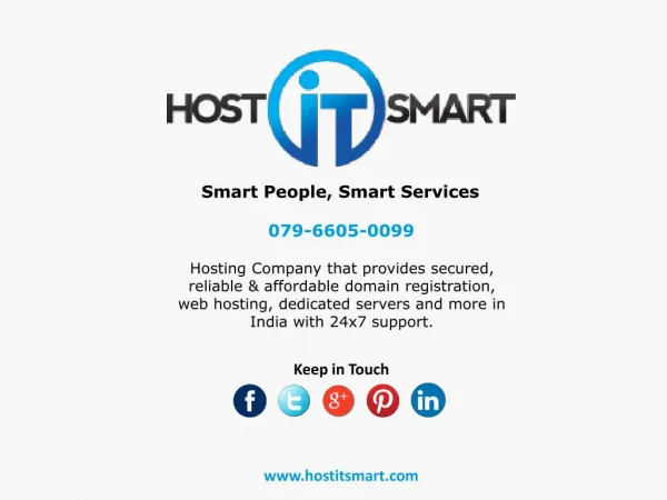 Best Smart and Most Reliable Web Hosting Services with Host IT Smart, an India Web Hosting