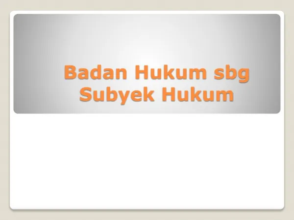 BADAN HUKUM