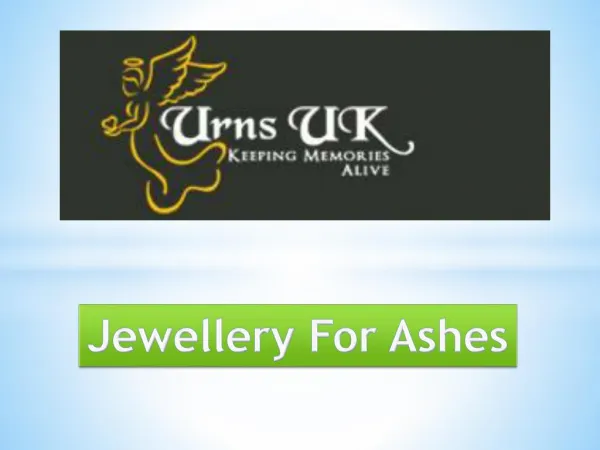 Jewellery For Ashes