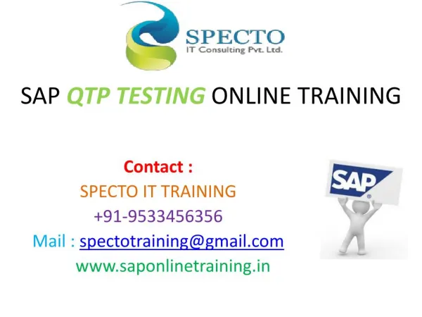 best online training classes on qtp testing