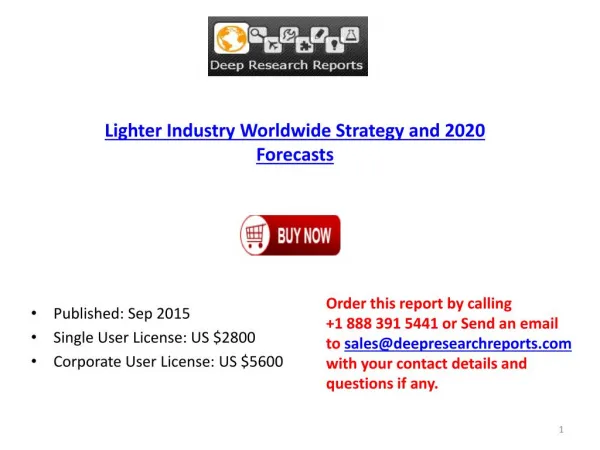 Global Lighter Industry Analysis, Size, Growth, Trends and 2020 Forecasts