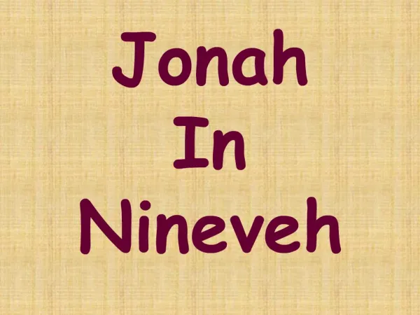 Jonah In Nineveh