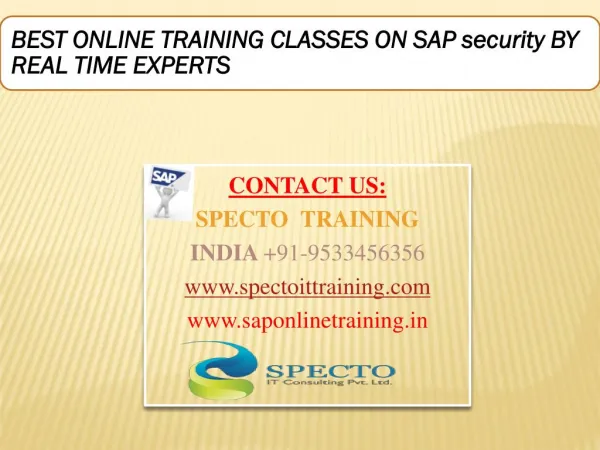 Beat live training classes on sap security by real time experts