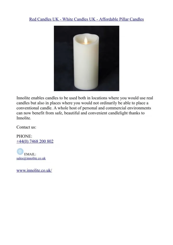 Red Candles UK - White Candles UK - Affordable Pillar Candles