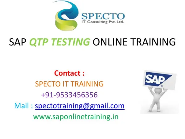 sap qtp testing online training