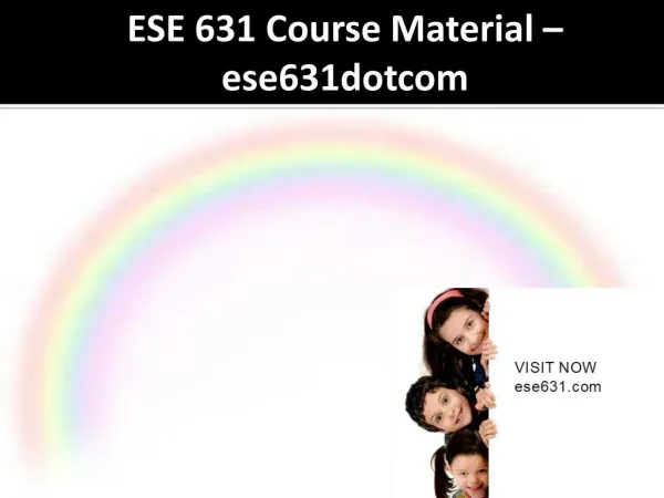 ESE 631 Course Material - ese631dotcom
