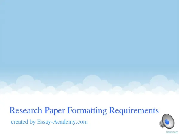 Research Paper Formatting Requirements