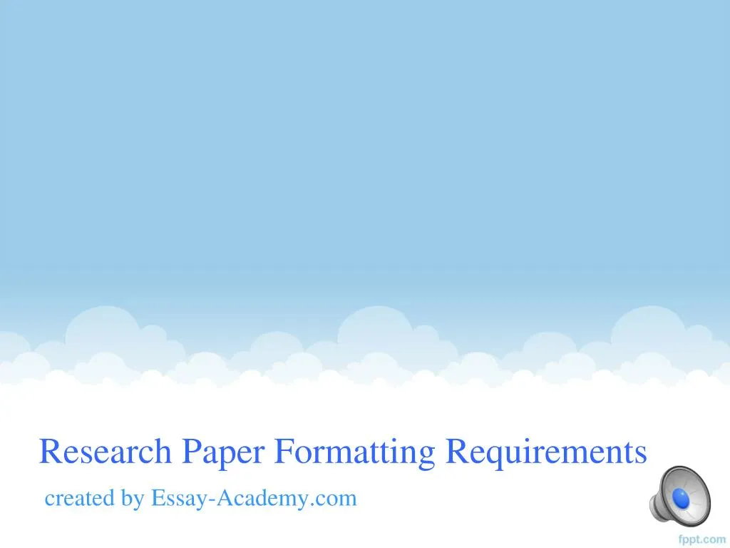 research paper formatting requirements