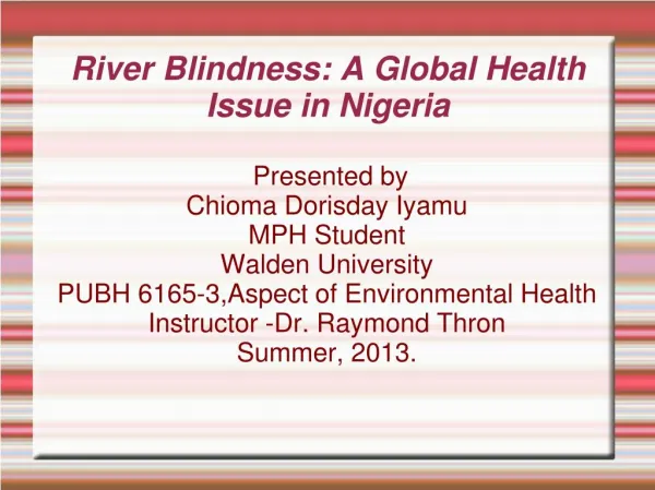 River Blindness in Nigeria