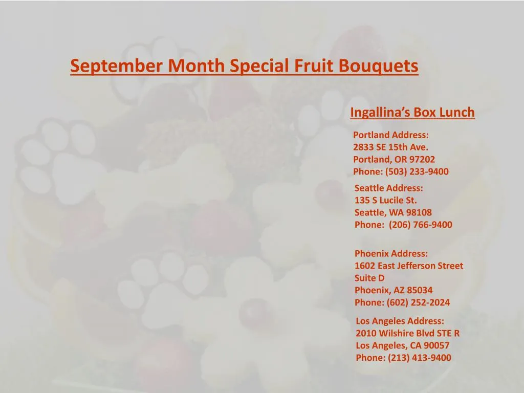 september month special fruit bouquets