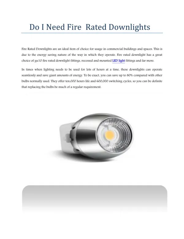 Do I Need Fire Rated Downlights