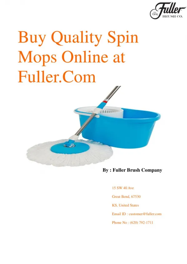 Fuller.Com Offering you Quality Spin Mops Online