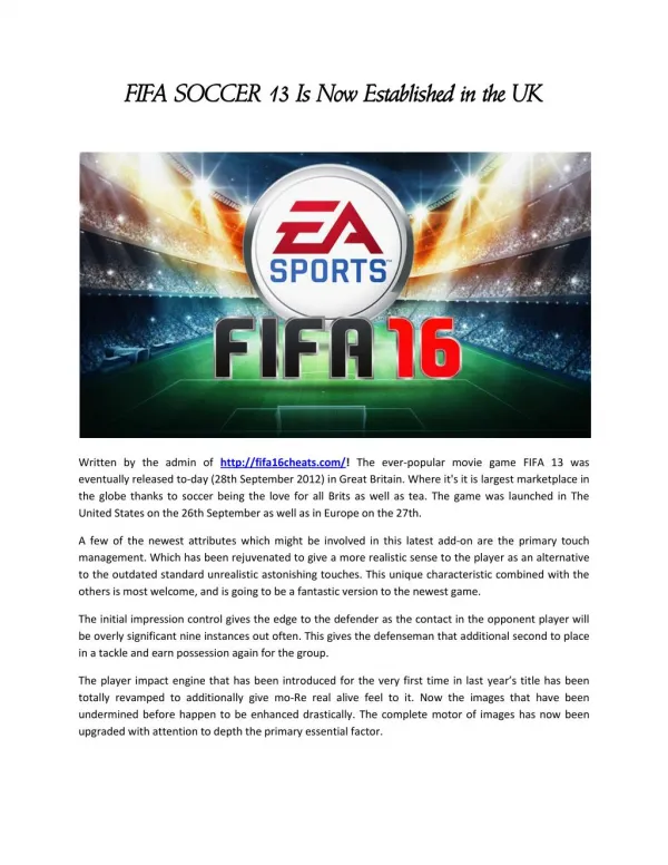 Fifa 16 cheats