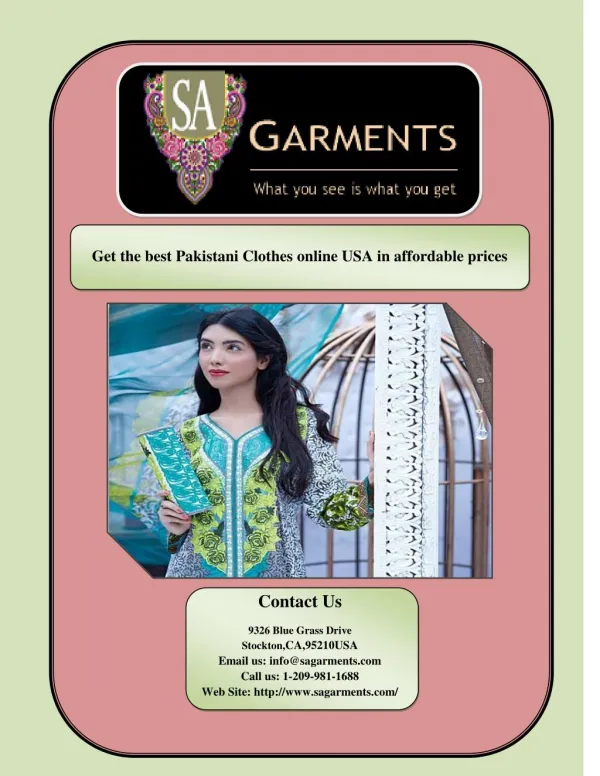 Get the best Pakistani Clothes online USA in affordable prices