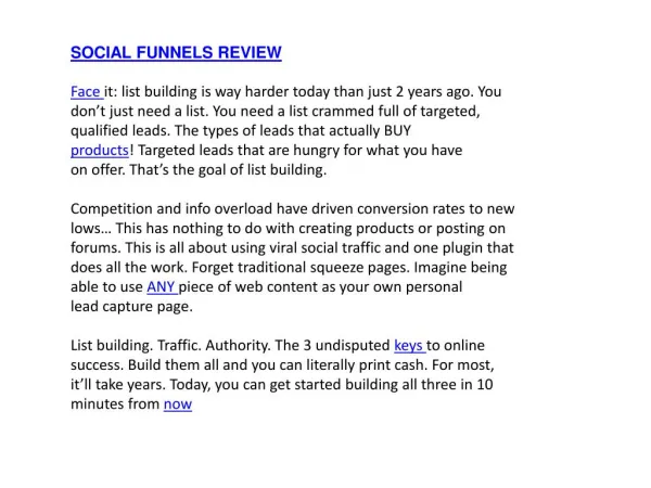 SOCIAL FUNNELS REVIEW