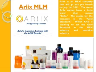 Ariix Network - slide 1