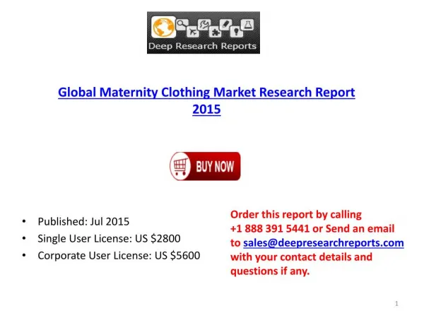 Maternity Clothing Industry Worldwide Strategy and 2020 Forecasts