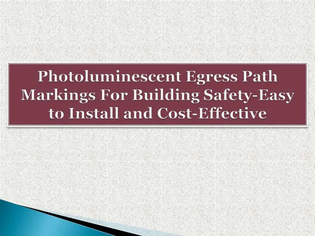 photoluminescent egress path markings for building safety easy to install and cost effective
