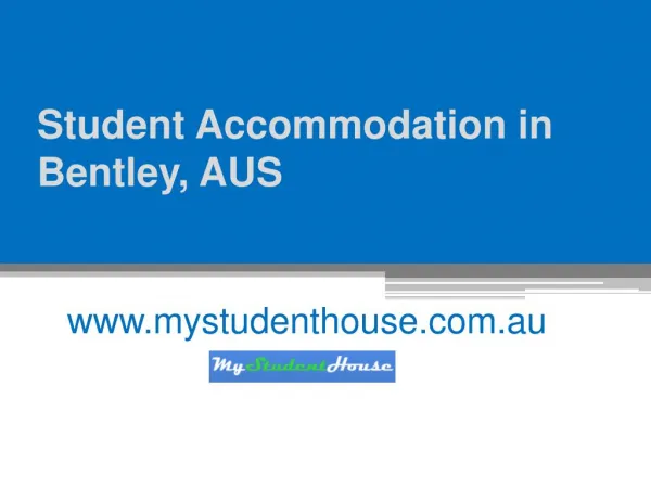 Student Accommodation in Bentley, AUS - www.mystudenthouse.com.au