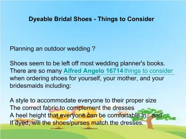 Dyeable Bridal Shoes - Things to Consider