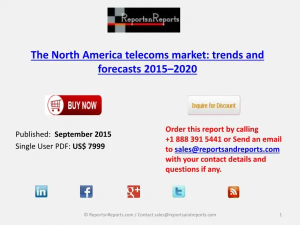 North America Telecoms Market to 2020 - Trends, Drivers and Service Forecasts
