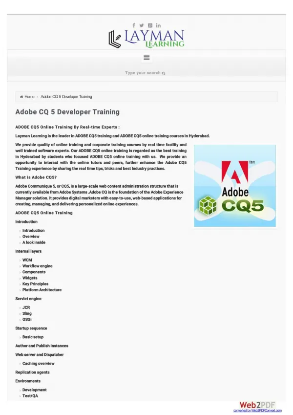 Adobe CQ 5 Developer |Training|Job Support| 91-741-626-7887
