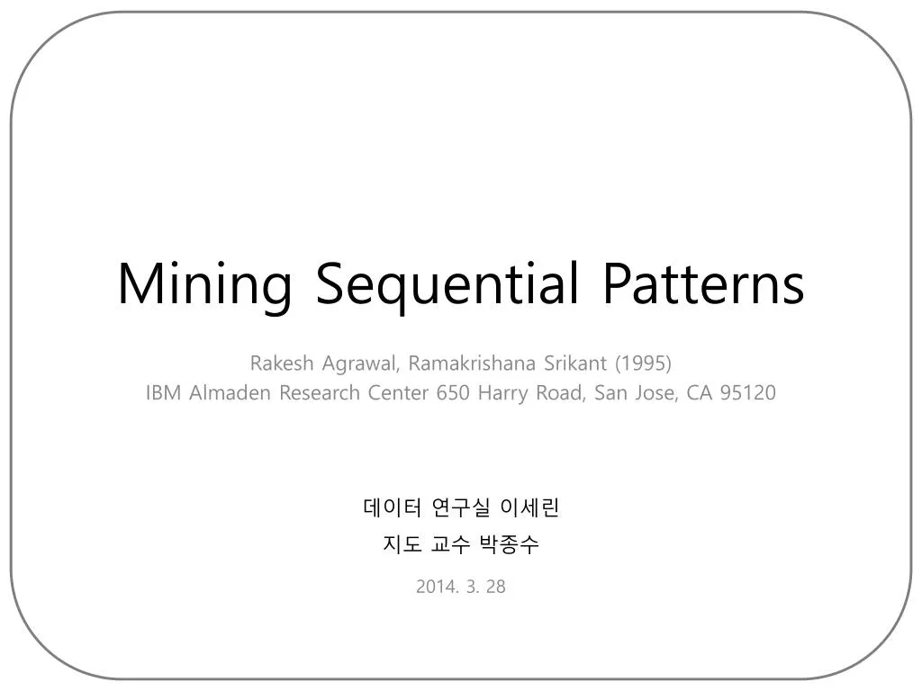 mining sequential patterns