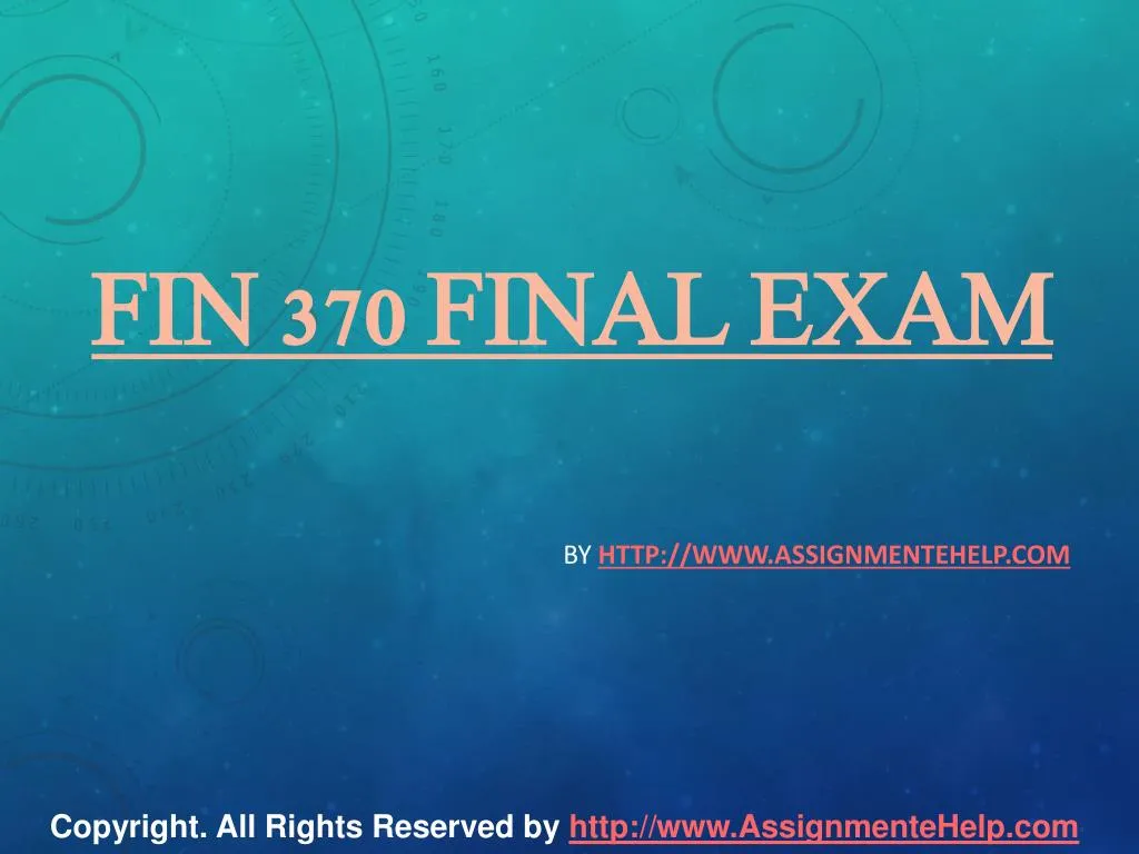fin 370 final exam