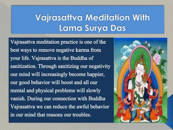 Vajrasattva Meditation With Lama Surya Das