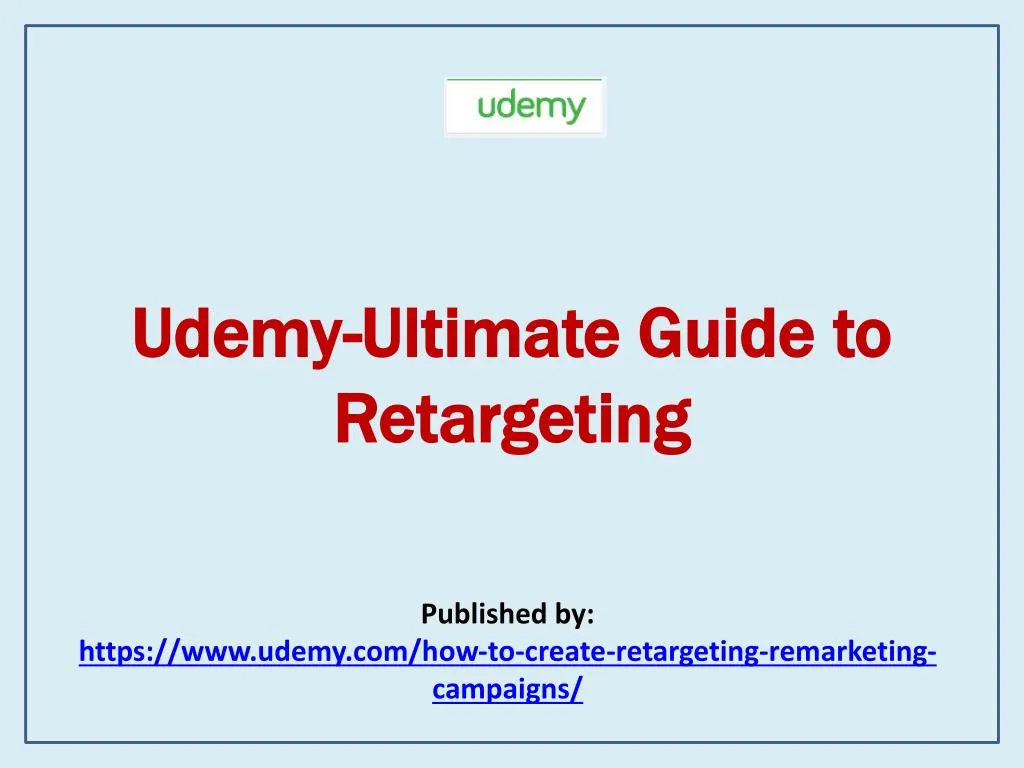 udemy ultimate guide to retargeting