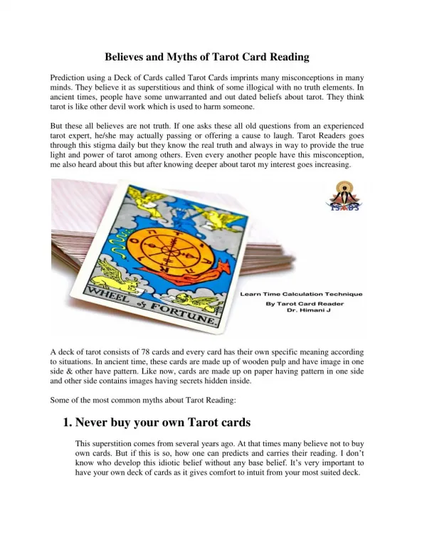 Tarot Card Reading Courses in India | Tarot Card Reader