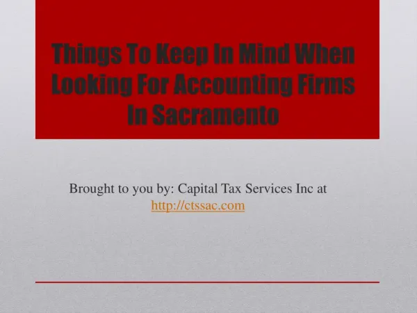 Things To Keep In Mind When Looking For Accounting Firms In Sacramento
