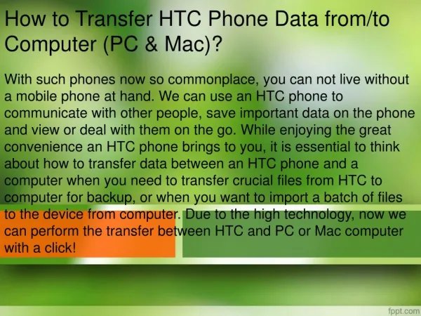 How to Transfer HTC Phone Data from to Computer (PC & Mac)