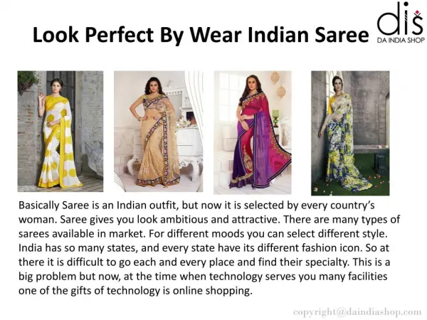 Look Perfect by wear Indian Saree