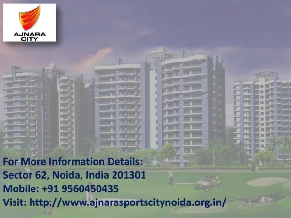 Ajnara Luxurious villas in Greater Noida Call Us 91 9560450435