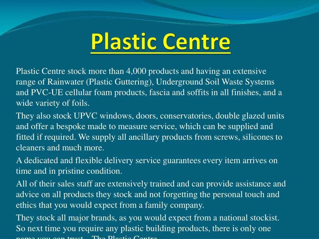 plastic centre