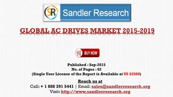 Global Research on AC Drives Market to 2019: Analysis and Forecasts Report