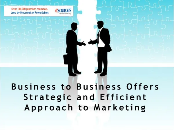 Business to Business Offers Strategic and Efficient Approach to Marketing