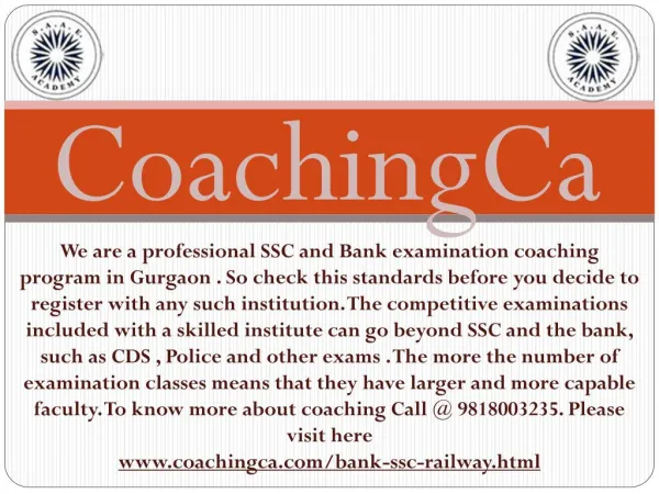 Perfect ssc & bank classes in gurgaon