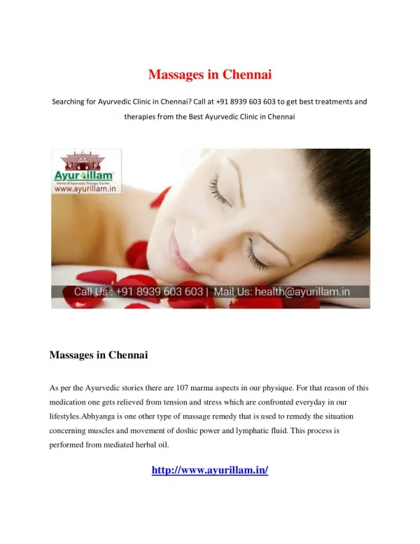 Massages in Chennai