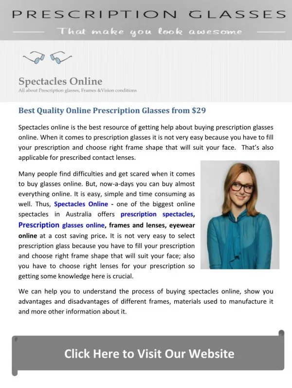 Best Quality Online Prescription Glasses from $29