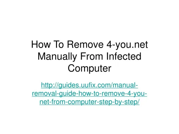 How To Remove 4-you.net Manually From Infected Computer