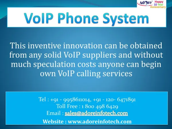 Adore VoIP Phone System: Get hassle free entire VoIP Phone System today in your budget