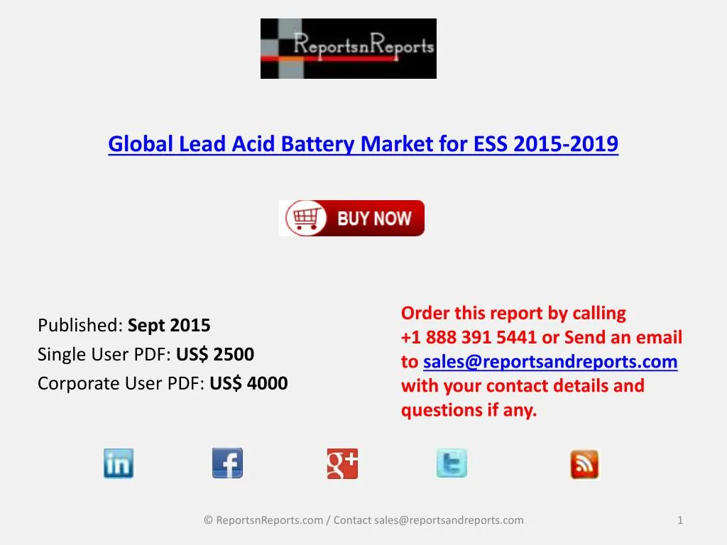 global lead acid battery market for ess 2015 2019