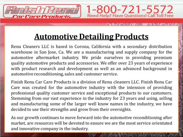 Automotive Detailing Products